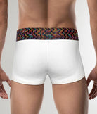 Geronimo Vibe Trunk White - men's cotton modal trunk underwear, back view