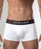 Geronimo Vibe Trunk White - men's cotton modal trunk underwear, front view