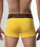 Geronimo Vibe Trunk Yellow - men's cotton modal trunk underwear, back view
