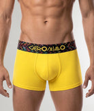 Geronimo Vibe Trunk Yellow - men's cotton modal trunk underwear, front view