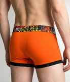 Geronimo Prism Trunk Orange - men's cotton modal trunk underwear, back view