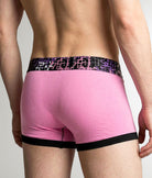 Geronimo Prism Trunk Pink - men's cotton modal trunk underwear, back view