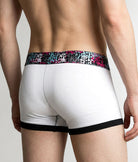 Geronimo Prism Trunk White - men's cotton modal trunk underwear, back view