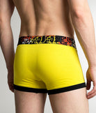 Geronimo Prism Trunk Yellow - men's cotton modal trunk underwear, back view