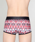 Geronimo Modern Mosaic Trunk Red - men's micro modal trunk underwear, back view