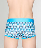 Geronimo Modern Mosaic Trunk Turquoise - men's micro modal trunk underwear, back view