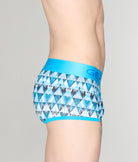 Geronimo Modern Mosaic Trunk Turquoise - men's micro modal trunk underwear, side view