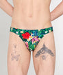 HOM Peacock Swim Micro Brief Multico Print