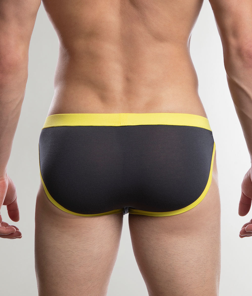 Jack Adams Modal Muscle Sport Cut Brief Grey-yellow