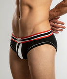 Jack Adams Relay Stripe Brief Black-white