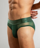 Jack Adams Monochrome Mesh Brief Rain-forest