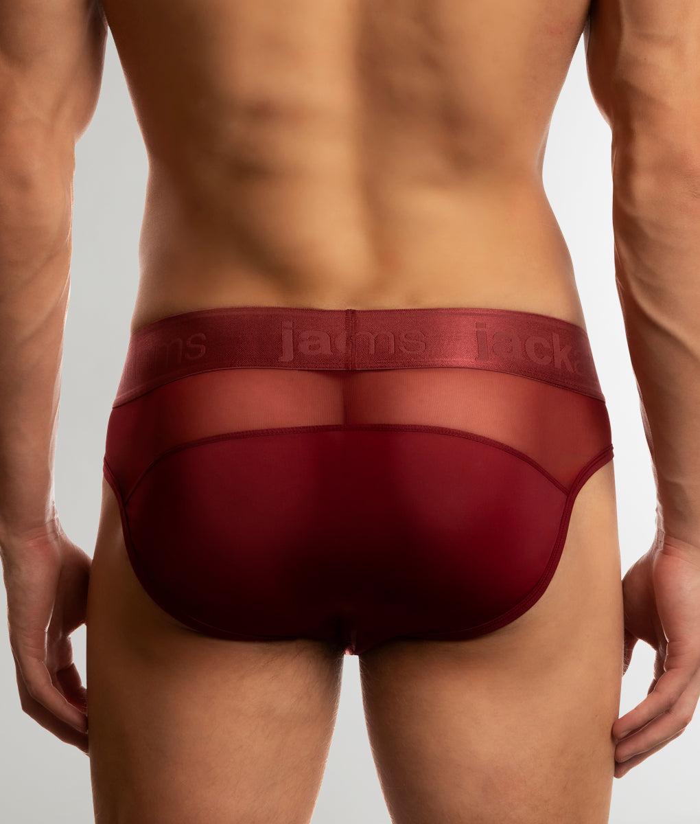Jack Adams Monochrome Mesh Brief Tibetan-red