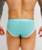 JOR College Brief Mint - men's low-rise cotton brief, back view