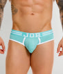 JOR College Brief Mint - men's low-rise cotton brief with contoured pouch, front view