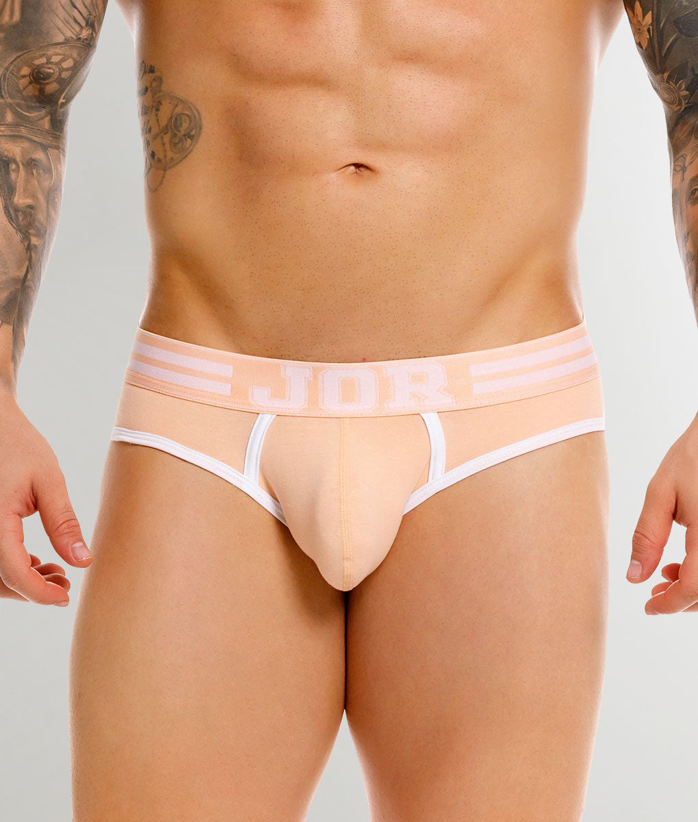 JOR College Brief Tangerine - men's low-rise cotton brief, front view