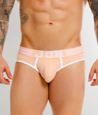 JOR College Brief Tangerine - men's low-rise cotton brief, front view