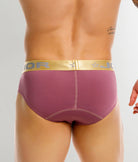 JOR Soho Brief Wine - men's low-rise microfiber brief with full back coverage, back view