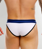 JOR Rush Brief White - men's low-rise cotton brief, back view