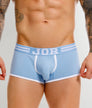 JOR College Trunk Blue - men's low-rise cotton trunk with contoured pouch, front view