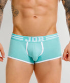 JOR College Trunk Mint - men's low-rise cotton trunk with contoured pouch, front view