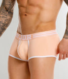 JOR College Trunk Tangerine - men's low-rise cotton trunk, side view