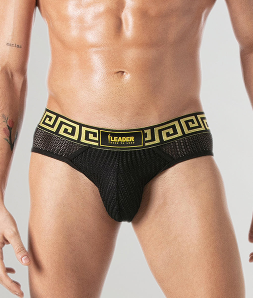 Leader Invictus Mesh Brief Black-gold