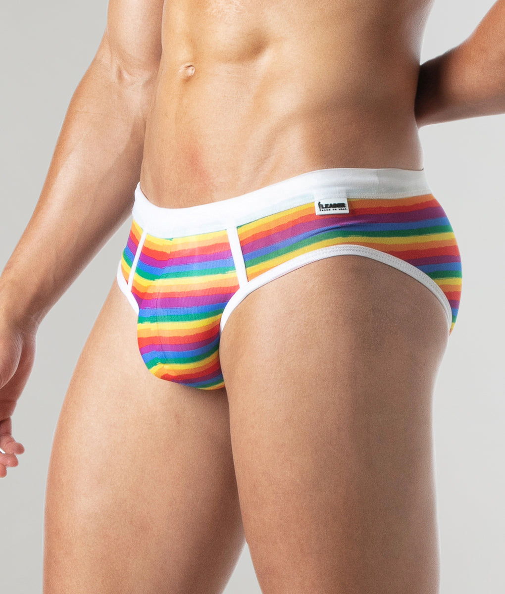 Leader Pride Mesh Swim Brief White