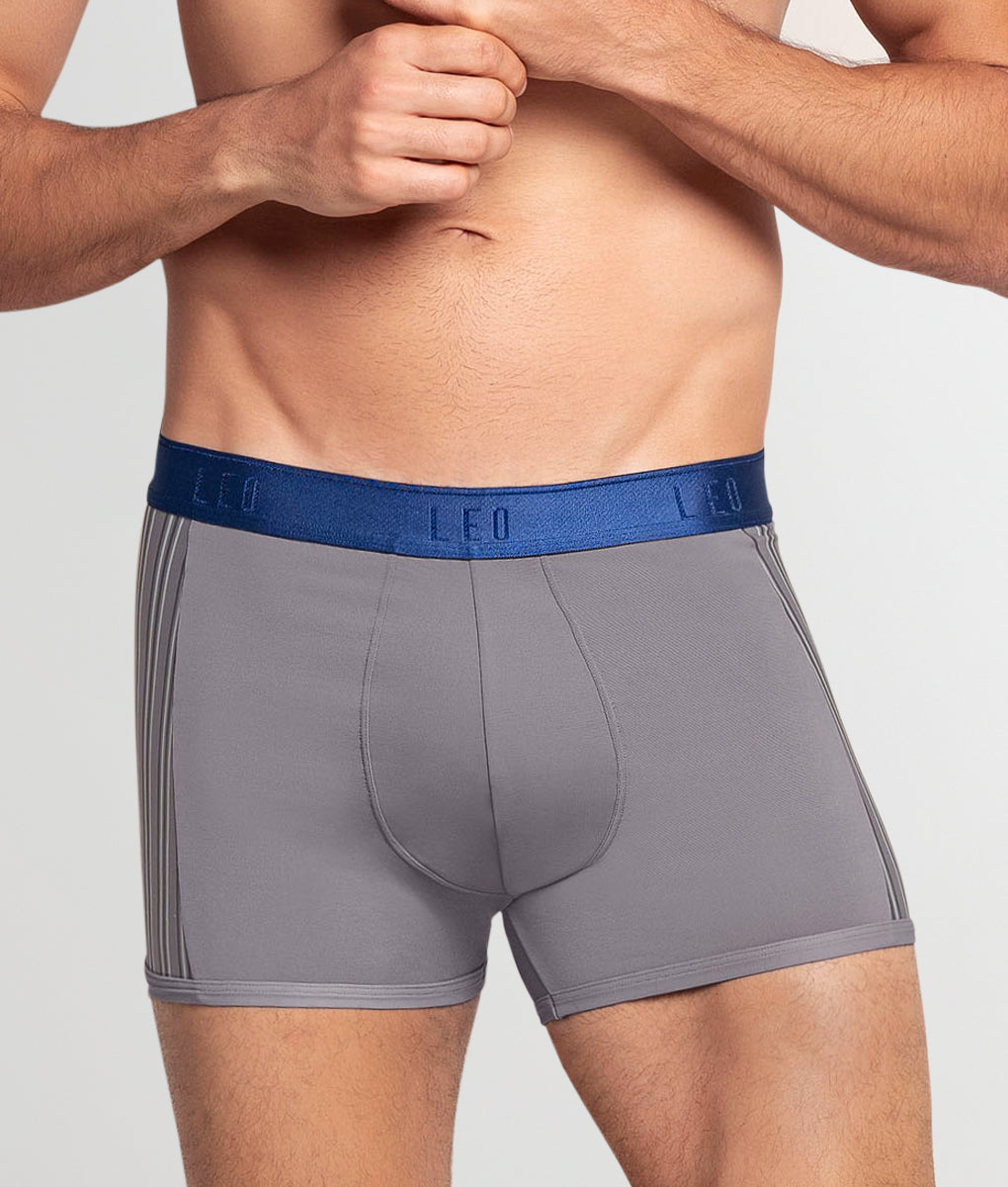 LEO Perfect Fit w/ Contrast Details Trunk Light-grey-blue-waistband
