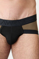 Awry Lift Brief Moss Black - back view showing brief cut and flat waistband detail