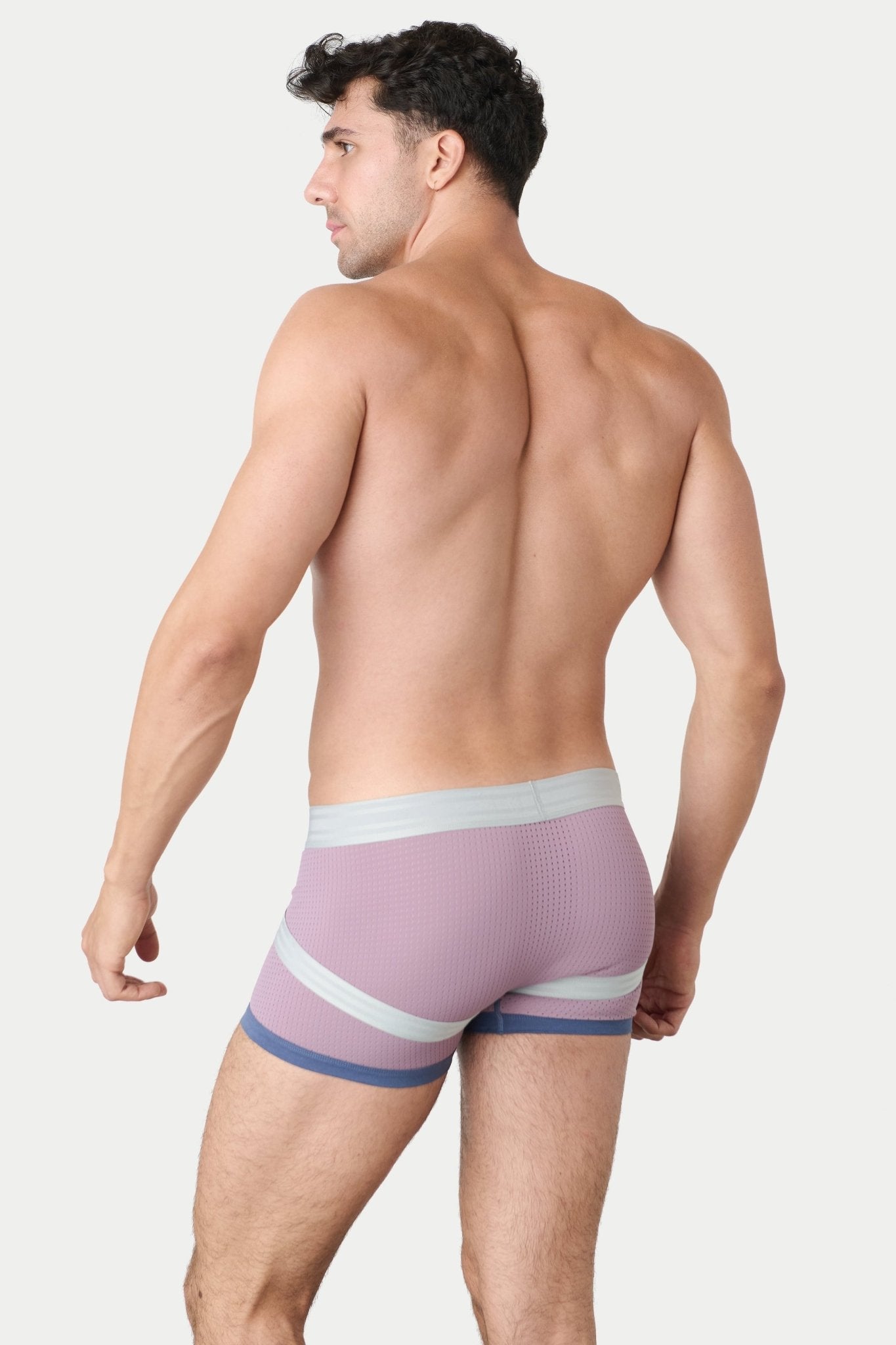 Awry Lift Trunk Lavender Haze - branded waistband detail on men's trunk underwear