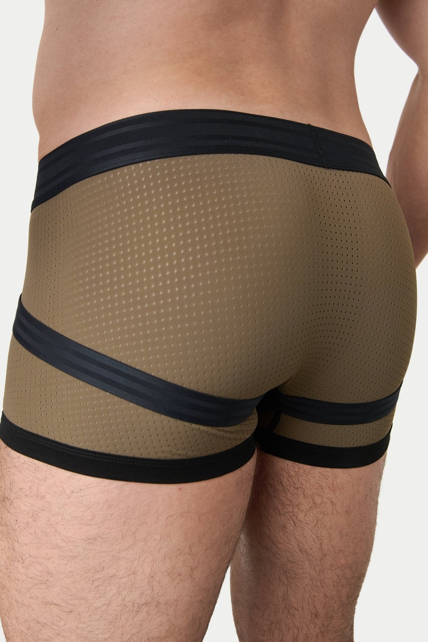 Awry Lift Trunk Moss Black - men's performance trunk underwear, side view