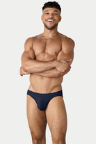 AWRY Oasis Contour Swim Brief Navy - mens swim briefs front view