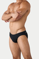 AWRY Oasis Swim Briefs Black - mens swim briefs side profile