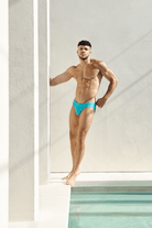 AWRY Oasis Swim Briefs Cyan - men's swim brief full body