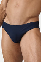 AWRY Oasis Swim Briefs Navy - men's swim brief waistband detail