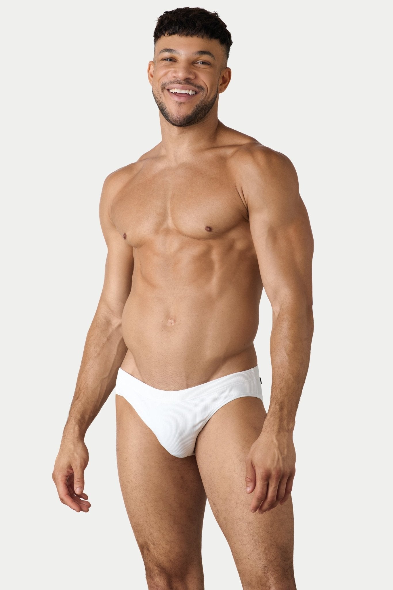 AWRY Oasis Swim Briefs White - men's swim brief liner close-up