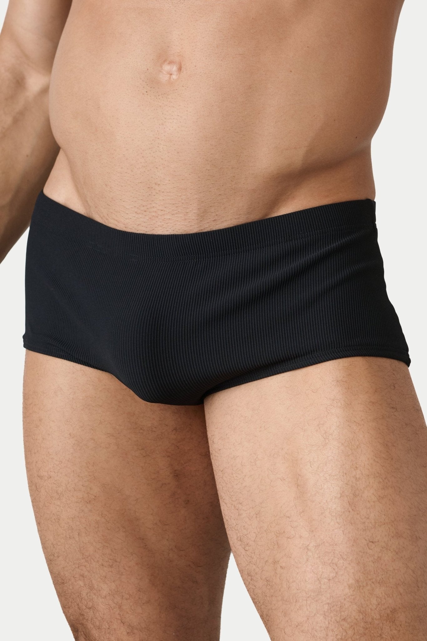 AWRY Oasis Swim Sunga Black - men's swim sunga pouch detail