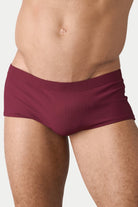 AWRY Oasis Swim Sunga Maroon - men's swim sunga liner close-up