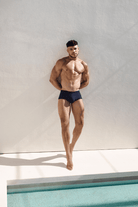 AWRY Oasis Swim Sunga Navy - men's swim sunga full body