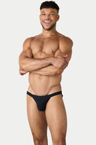 AWRY Oasis Swim Tanga Black - mens swim briefs front view