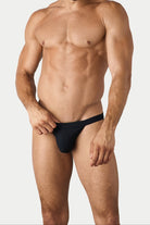 AWRY Oasis Swim Tanga Black - men's swim brief pouch detail