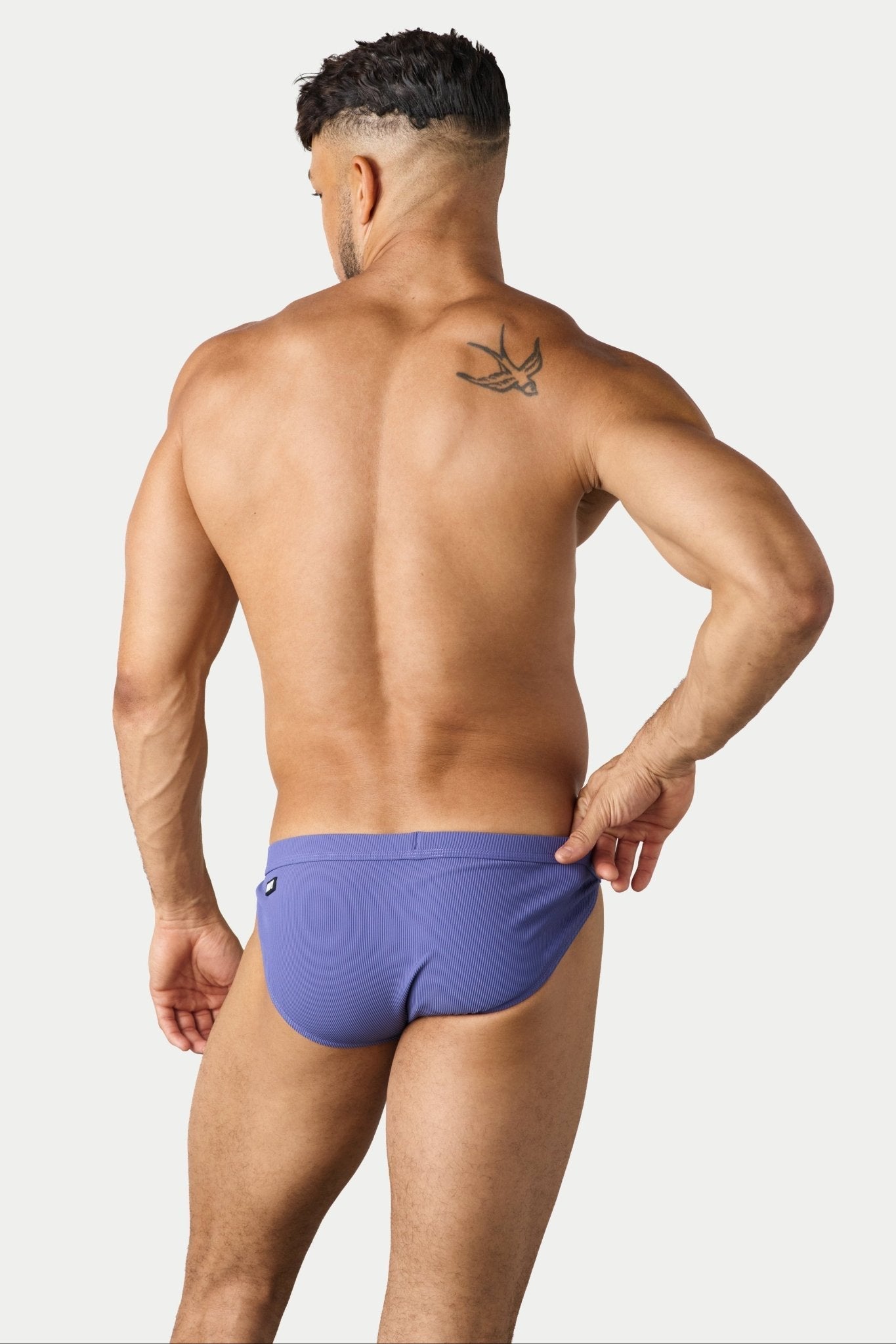 AWRY Oasis Swim Tanga Lavender - mens swim briefs back view