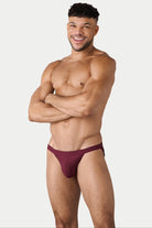 AWRY Oasis Swim Tanga Maroon - mens swim briefs front view