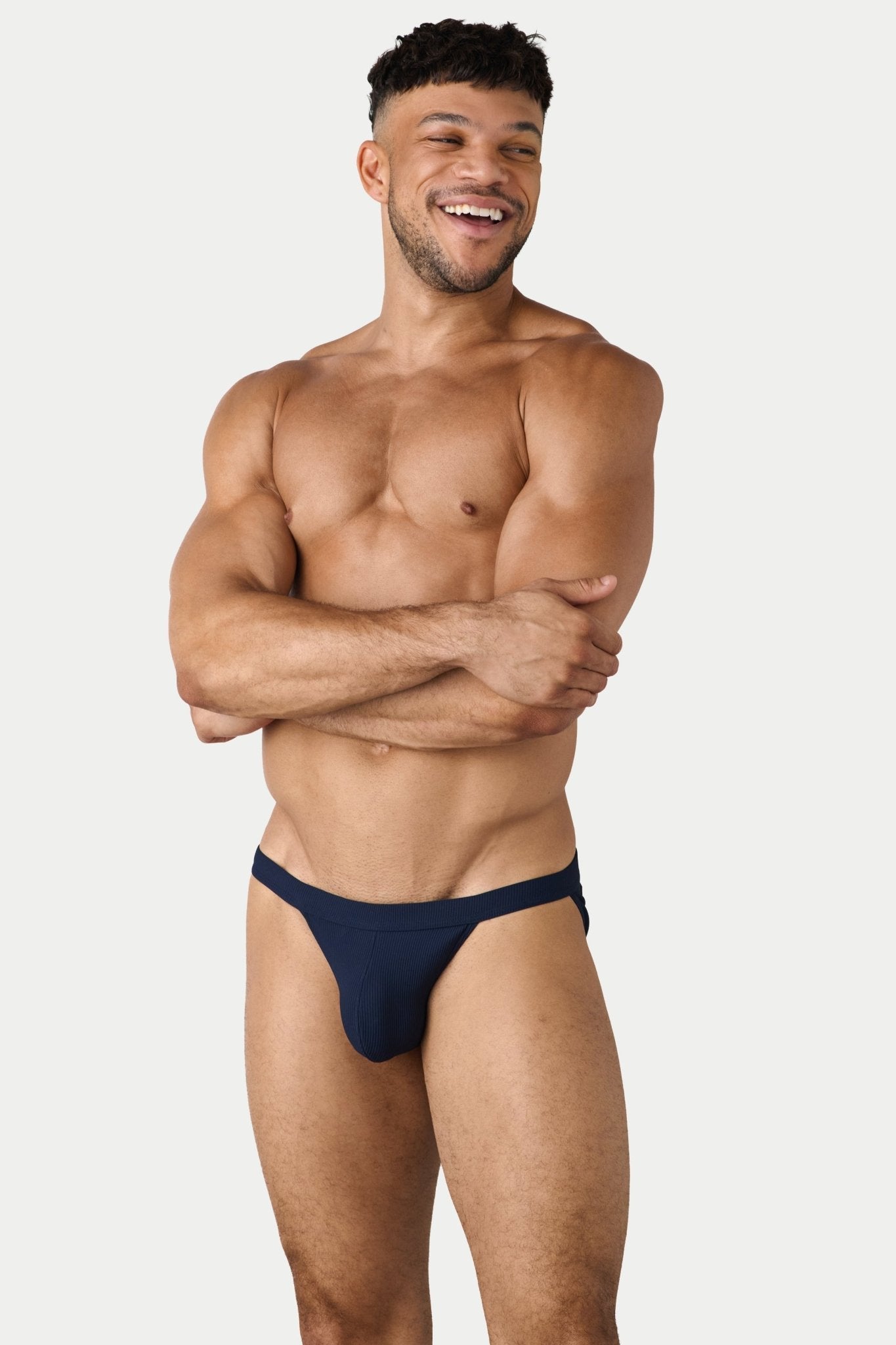 AWRY Oasis Swim Tanga Navy - mens swim briefs front view