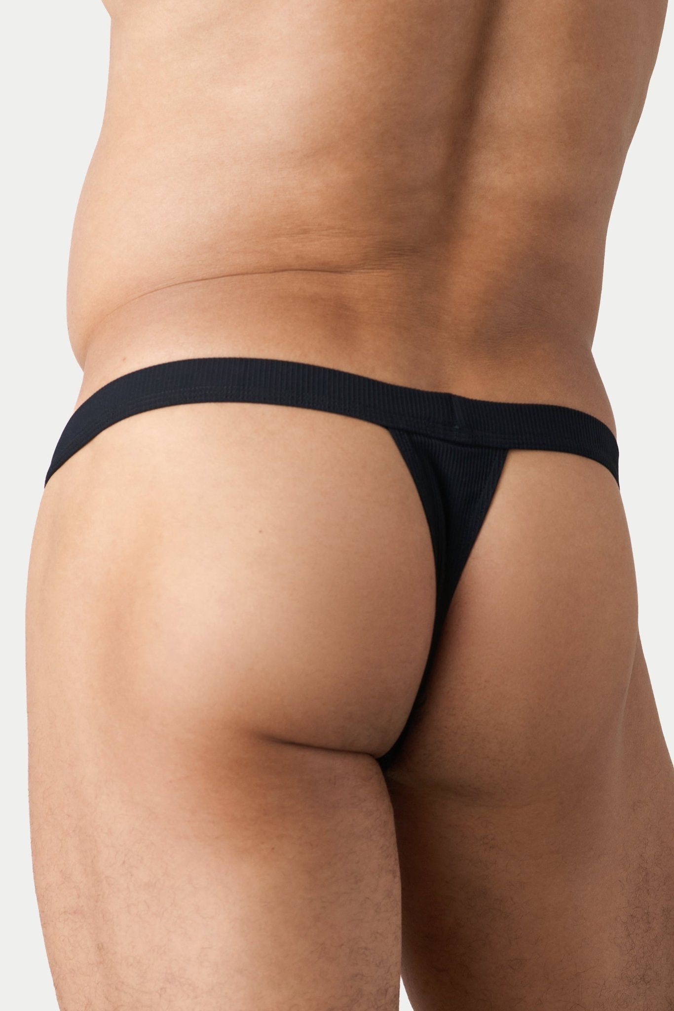 AWRY Oasis Swim Thong Black - mens swim thongs back view