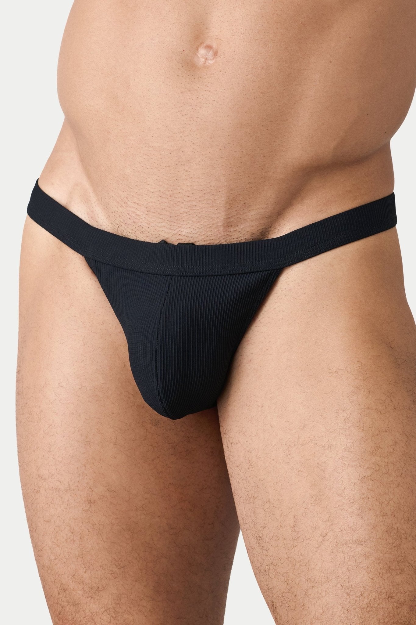 AWRY Oasis Swim Thong Black - men's swim thong waistband detail
