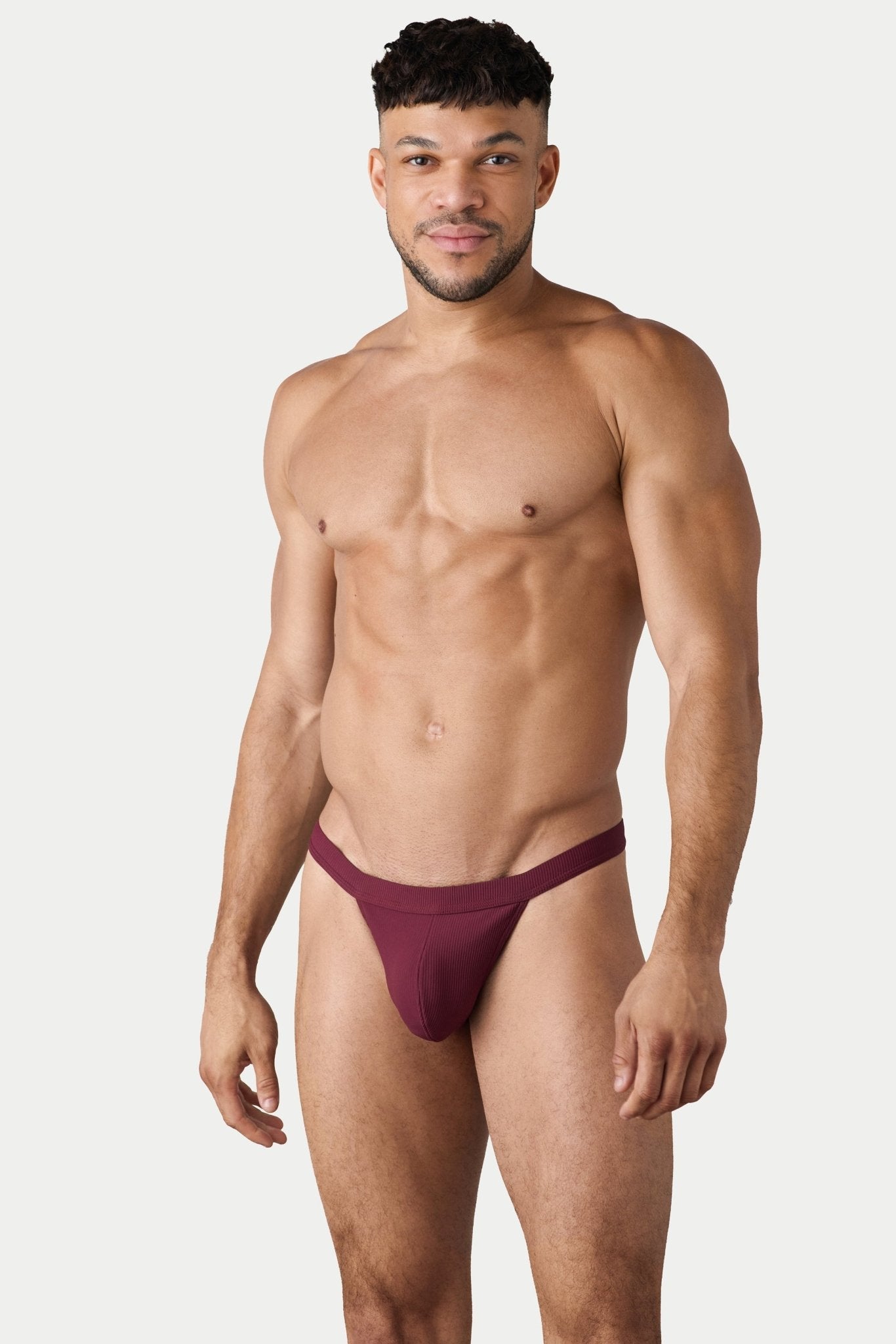 AWRY Oasis Swim Thong Maroon - mens swim thongs front view