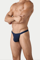 AWRY Oasis Swim Thong Navy - men's swim thong side profile