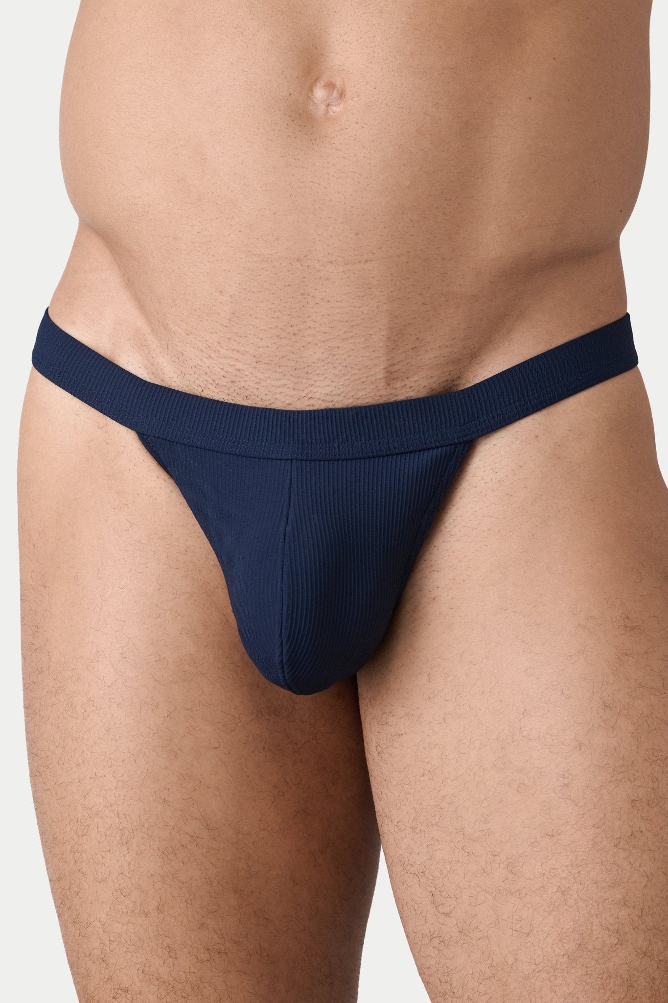 AWRY Oasis Swim Thong Navy - men's swim thong waistband detail