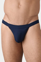 AWRY Oasis Swim Thong Navy - men's swim thong waistband detail